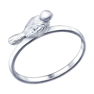 Серебряное кольцо «Птичка»