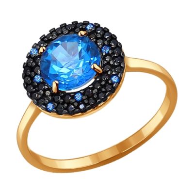 Кольцо из золота с топазом Swarovski