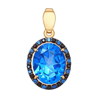 Подвеска из красного золота с топазом Swarovski