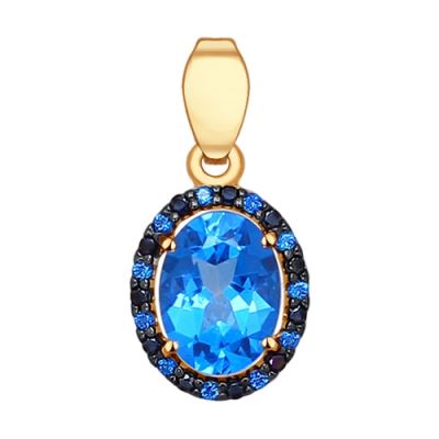 Золотая подвеска с топазом swarovski