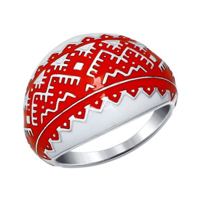 Кольцо с мезенской росписью