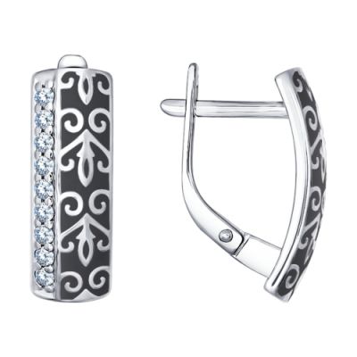 Серьги из серебра с узором
