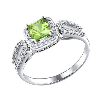 Серебряное кольцо с хризолитом
