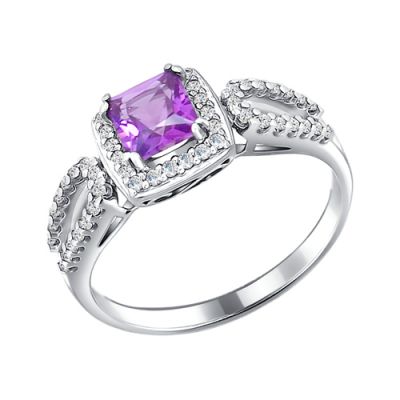 Серебряное кольцо с аметистом