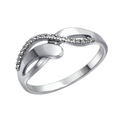 Серебряное кольцо с 20 фианитами
