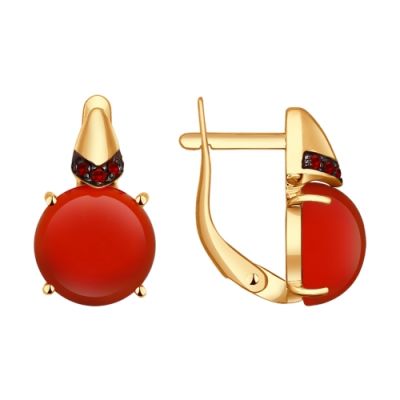 Серьги с кораллом из золота