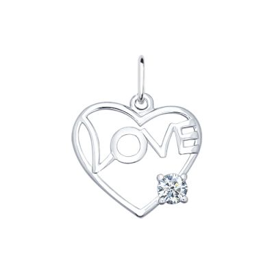 Кулон «love» из серебра