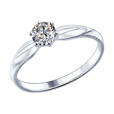 Серебряное кольцо с крупным фианитом