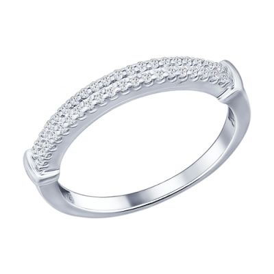 Серебряное кольцо с дорожкой фианитов
