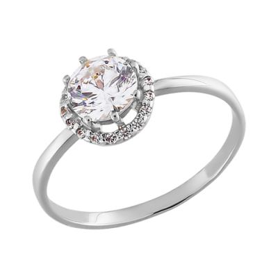 Кольцо из белого золота со Swarovski Zirconia