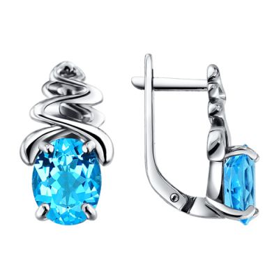 Серьги из серебра с топазом