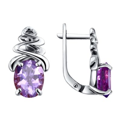 Серьги из серебра с аметистом