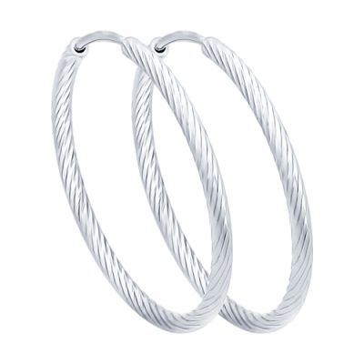 Серьги-конго из серебра с огранкой