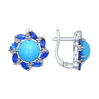 Серьги из серебра с бирюзой
