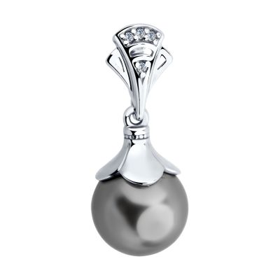 Серебряная подвеска с жемчугом Swarovski