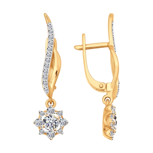 золотые серьги со swarovski фото