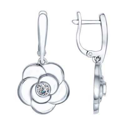 Серьги из серебра «Роза»