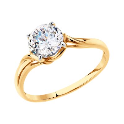 Кольцо из красного золота со swarovski «Граф Орлов»
