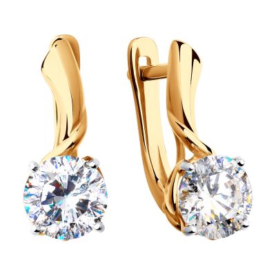 Серьги из красного золота со swarovski «Граф Орлов»