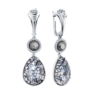 Серьги в стиле ар-деко с кристаллами Swarovski