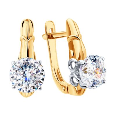 Серьги из красного золота со swarovski