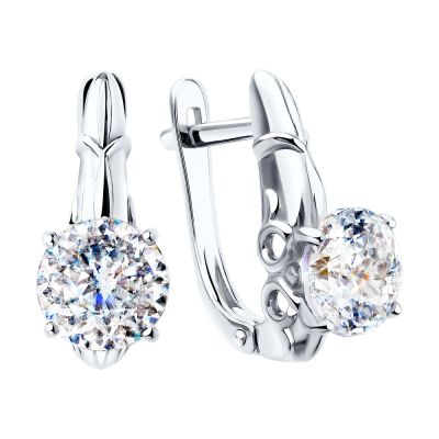 Серьги из белого золота со swarovski