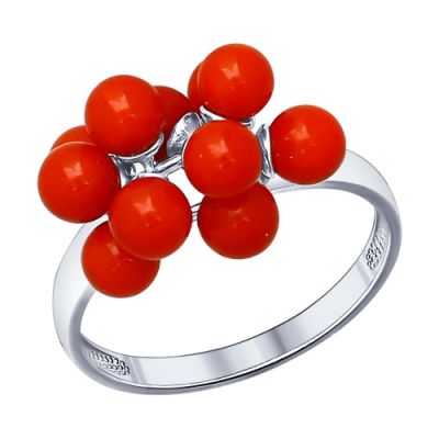Серебряное кольцо с кораллами