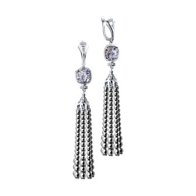 Длинные серьги со вставками Swarovski