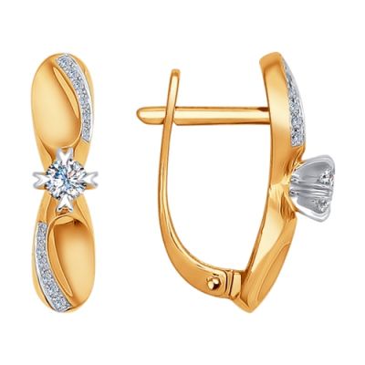 Серьги из красного золота с бриллиантами