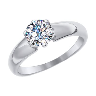 Помолвочное кольцо со Swarovski Zirconia из белого золота