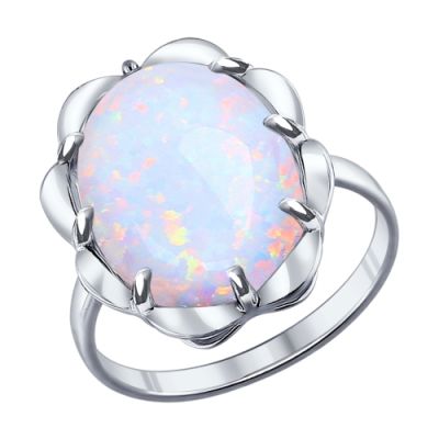 Серебряное кольцо с овальным опалом