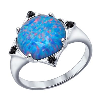 Серебряное кольцо с круглым опалом