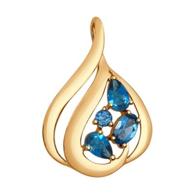Подвеска из золота с топазами London Blue