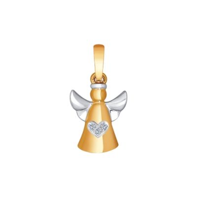 Золотая подвеска «Ангел» с бриллиантами
