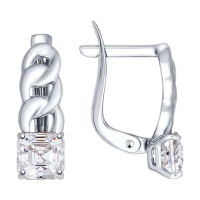 Серьги из белого золота со Swarovski Zirconia