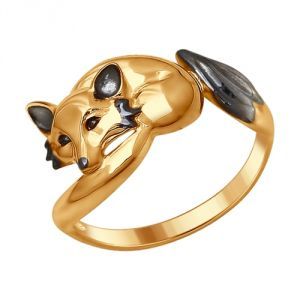 Серебряное кольцо в золочении «Лис»
