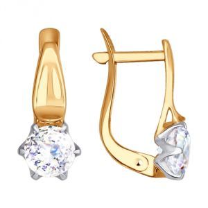 Серьги из золота со Swarovski Zirconia
