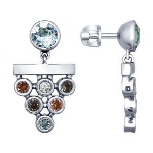 Серьги из серебра со Swarovski Zirconia и кристаллами Swarovski
